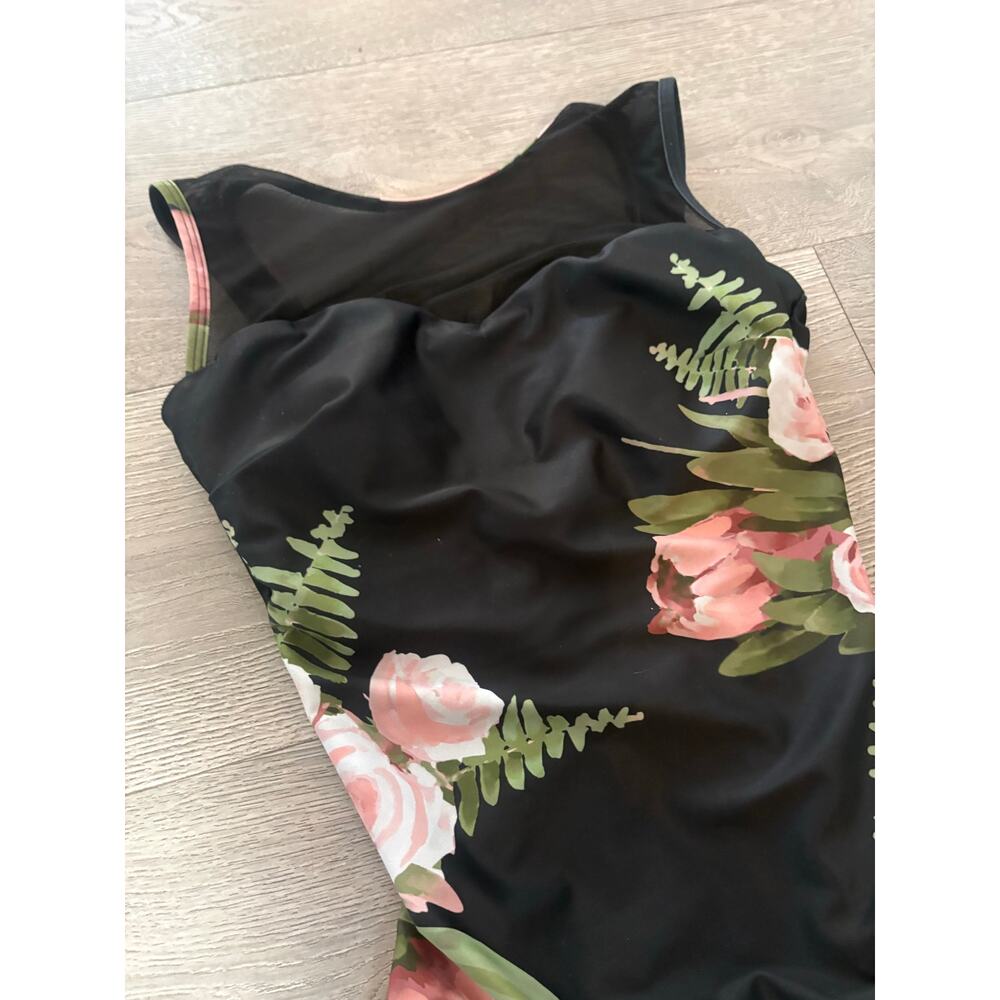 Albion The Maria Carolina Floral Rose One Piece Swimsuit XS Mesh Strappy Back - Picture 3 of 11